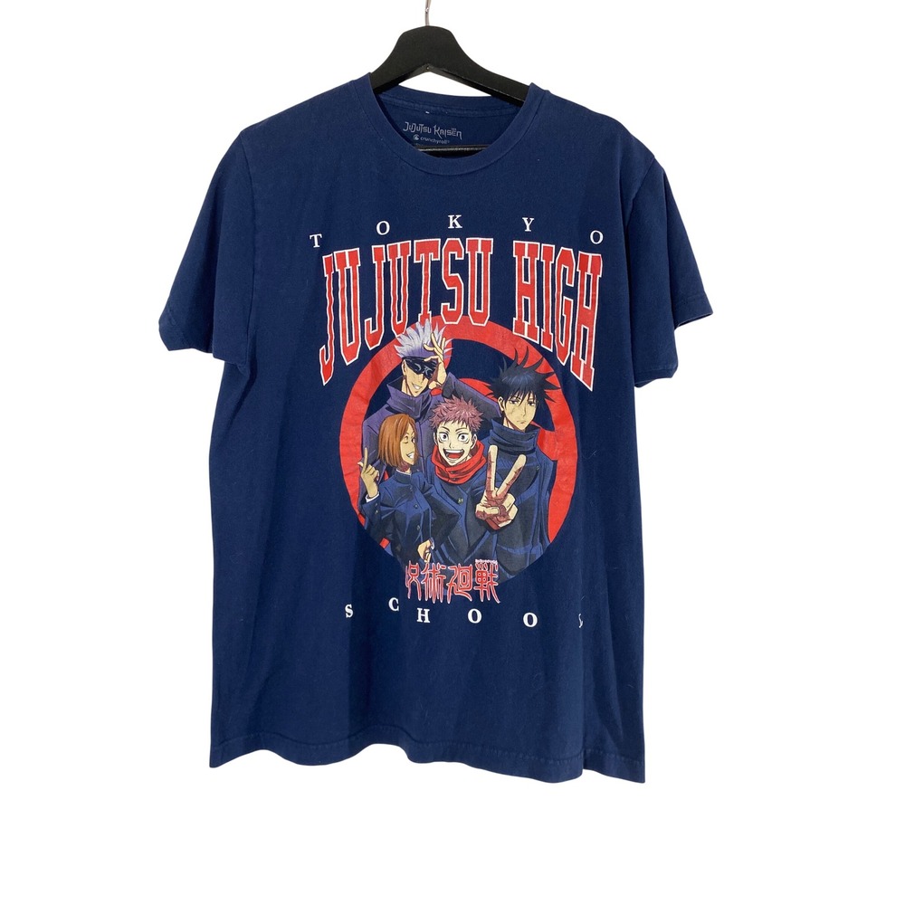 Jujutsu Kaisen T-Shirt Mens L Navy Blue Excellent Tokyo Jujutsu High Graphic